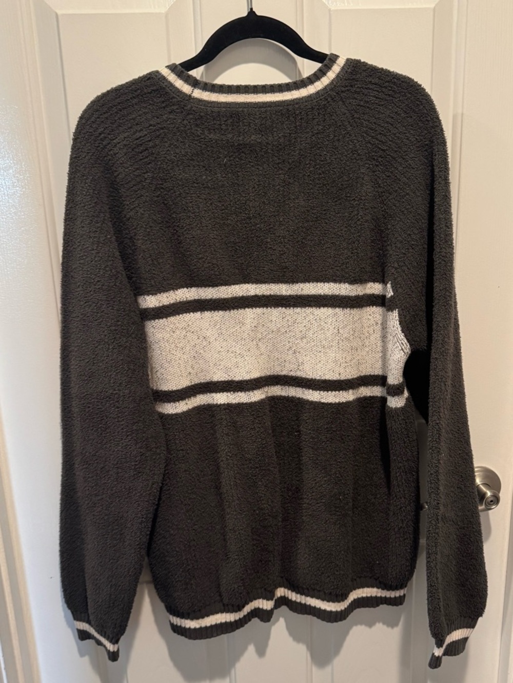 Barefoot Dreams Après Ski Pullover Sweater - Green & White Size XL - Picture 3 of 15